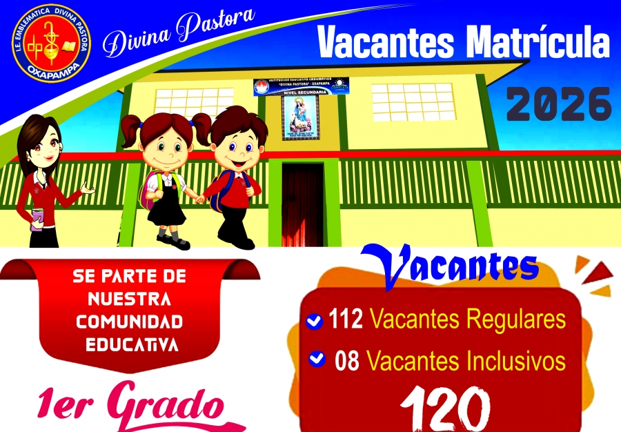 CONVOCATORIA VACANTE 2026 - 1ER GRADO DE PRIMARIA